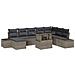 Set Divano da Giardino 9 pcs Grigio Poly Rattan - Foto miniatura 1