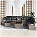 Set Divano da Giardino 9 pcs Grigio Poly Rattan - Foto miniatura 3