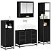 Set di mobili per il bagno 4 pcs Rovere Nero Legno multistrato - Foto miniatura 3