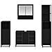 Set di mobili per il bagno 4 pcs Rovere Nero Legno multistrato - Foto miniatura 9