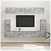 Set mobile TV 5 pcs Grigio cemento Legno multistrato - Foto miniatura 2