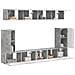 Set mobile TV 5 pcs Grigio cemento Legno multistrato - Foto miniatura 3