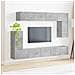 Set mobile TV 5 pcs Grigio cemento Legno multistrato - Foto miniatura 4