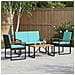 Set Mobili da Esterno 4 pcs Nero e Turchese polyrattan - Foto miniatura 2