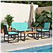 Set Mobili da Esterno 4 pcs Nero e Turchese polyrattan - Foto miniatura 3