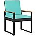 Set Mobili da Esterno 4 pcs Nero e Turchese polyrattan - Foto miniatura 4