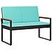 Set Mobili da Esterno 4 pcs Nero e Turchese polyrattan - Foto miniatura 5