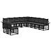 Set di divani da esterno 11 pcs Nero e Grigio scuro Poliestere - Foto miniatura 1