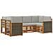 Set divano sezionale con cuscino 5 pcs Naturale e Grigio Chiaro - Foto miniatura 1