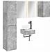 Set di mobili per il bagno 5 pcs Grigio Cemento - Foto miniatura 1