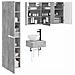 Set di mobili per il bagno 5 pcs Grigio Cemento - Foto miniatura 2