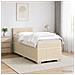 Letto box spring con materasso Crema 90 x 200 cm Tessuto - Foto miniatura 2