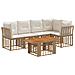 Set Divano da Giardino 6 pz Naturale e Bianco Crema polyrattan - Foto miniatura 1