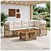 Set Divano da Giardino 6 pz Naturale e Bianco Crema polyrattan - Foto miniatura 10