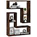Mensole Da Parete 2pz Rovere Fumo 50x15x50 Cm Legno Multistrato - Foto miniatura 3