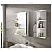 Mobile Pensile Bagno Lafayette, Mobile Per Bagno, Armadietto Sospeso, Bianco Lucido, 60x21h65 - 2 Ante Cm - Foto miniatura 1