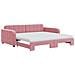 Divano Letto Estraibile Con Materassi Rosa 100x200 Cm Velluto - Foto miniatura 1
