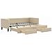 Divano Letto Estraibile Con Cassetti Crema 80x200 Cm In Tessuto - Foto miniatura 1