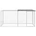 Gabbia Polli Tetto Grigio Chiaro 203x98x90 Cm Acciaio Zincato - Foto miniatura 2