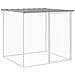 Gabbia Polli Tetto Grigio Chiaro 203x98x90 Cm Acciaio Zincato - Foto miniatura 5