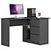 Scrivania ad angolo B16 destro, 3 cassetti, 124x85x77 cm, Colore Grigio Grafite - Foto miniatura 1