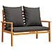 Set Mobili da Giardino 3pz con Cuscini Legno Massello di Acacia - Foto miniatura 9