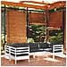 Lusso Casadino -  Set Divani Da Giardino 6 Pz Con Cuscini Bianchi Legno Di Pino - Foto miniatura 7