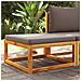 Poggiapiedi Giardino con Cuscino 65x65x29 Legno Massello Acacia - Foto miniatura 2