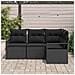 Set di divani da giardino 4 pezzi con cuscini neri in polyrattan, Divano da giardino 2 posti con cuscini neri in polyrattan - Foto miniatura 3
