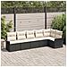 Set di Divano da Giardino 6 Pezzi con Cuscini Nero Rattan - Foto miniatura 2