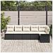 Set di Divano da Giardino 6 Pezzi con Cuscini Nero Rattan - Foto miniatura 3