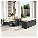 Set Divano da Giardino 11 Pezzi con Cuscini Nero Polyrattan Acacia, Divano da Giardino 2 Posti con Cuscini Nero Polyrattan, Set da Pranzo da Giardino 3 Pezzi con Cuscini Nero Polyrattan Acacia - Foto miniatura 2