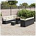 Set Divano da Giardino 11 Pezzi con Cuscini Nero Polyrattan Acacia, Divano da Giardino 2 Posti con Cuscini Nero Polyrattan, Set da Pranzo da Giardino 3 Pezzi con Cuscini Nero Polyrattan Acacia - Foto miniatura 3