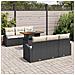Set divano da giardino da 7 pezzi con cuscini neri in polyrattan, Divano da giardino a 2 posti con spazio di stoccaggio e cuscini neri in polyrattan - Foto miniatura 3