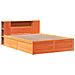 Giroletto senza Materasso Marrone Cera 150x200 cm Legno di Pino - Foto miniatura 3