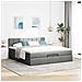 Struttura Letto Pouf con Materasso 160x200 cm in Tessuto - Foto miniatura 3