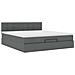 Struttura Letto Pouf con Materasso 160x200 cm in Tessuto - Foto miniatura 6
