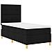 Letto a molle con materasso Nero 100 x 200 cm Tessuto - Foto miniatura 6