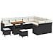 Set Divano da Giardino con cuscino 12 pcs Nero Poly Rattan - Foto miniatura 1