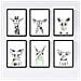 Set Di 6 Stampe Animali Bambini Con Gomma Da Masticare Giraffa Maiale Mucca Zorro Orso Fiamma A4 Senza Cornice - Foto miniatura 1