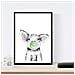 Set Di 6 Stampe Animali Bambini Con Gomma Da Masticare Giraffa Maiale Mucca Zorro Orso Fiamma A4 Senza Cornice - Foto miniatura 5