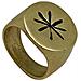 Anello Con Sigillo A Stella In Ottone Placcato Oro - Foto miniatura 1