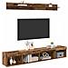 Set di Mobiletto da TV a Parete con led 5 pcs Legno vecchio - Foto miniatura 3