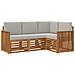 Set divani con cuscino 4 pcs Grigio Naturale e Chiaro - Foto miniatura 1