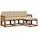 Set di divani da esterno con cuscino 4 pcs Naturale e Beige - Foto miniatura 1