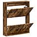 Mobiletto per Scarpe da Muro ARNHEM 71 x 17 x 86 cm Rovere Fumo - Foto miniatura 3