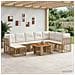 Set Divano da Giardino 9 pz Naturale e Bianco Crema polyrattan - Foto miniatura 5