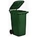 Bidone carrellato verde per la raccolta differenziata rifiuti 240 Lt con ruote e coperchio UNI EN 840 per rifiuti e riciclo - Foto miniatura 1