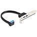 Staffa per slot 1 x USB 5 Gbps pin header femmina a 90° angolato a 2 x USB 5 Gbps Tipo-A femmina da 50 cm - Foto miniatura 2