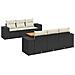 Set Divani da Giardino con Cuscini 7pz Nero Polyrattan - Foto miniatura 1
